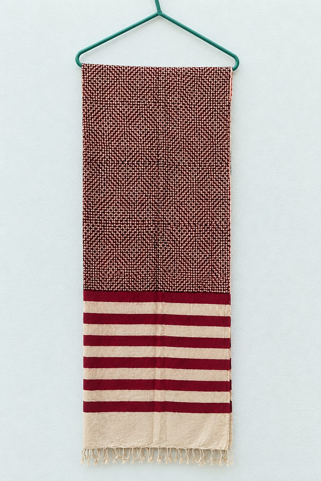 Hand Woven with Hand Block Print Stole